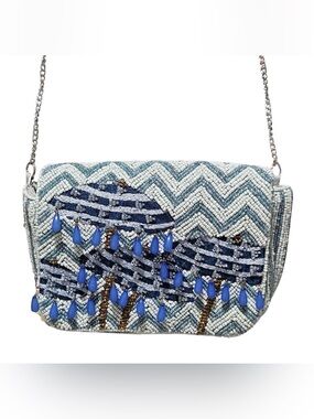NWT Handcrafted in India Seed Bead Umbrella Crossbody Purse